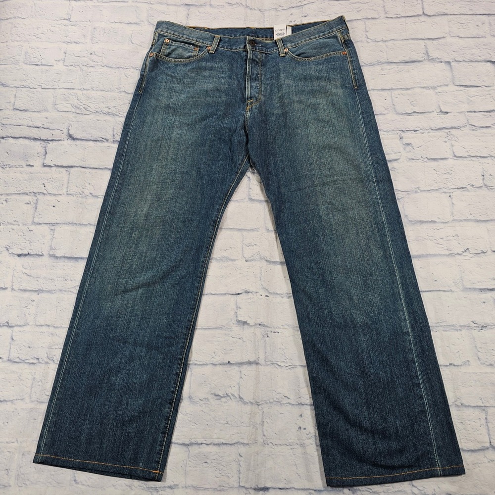 Lucky Brand McCord Jean Mens 36 Short Blue Button Fly Made USA Dungarees Denim